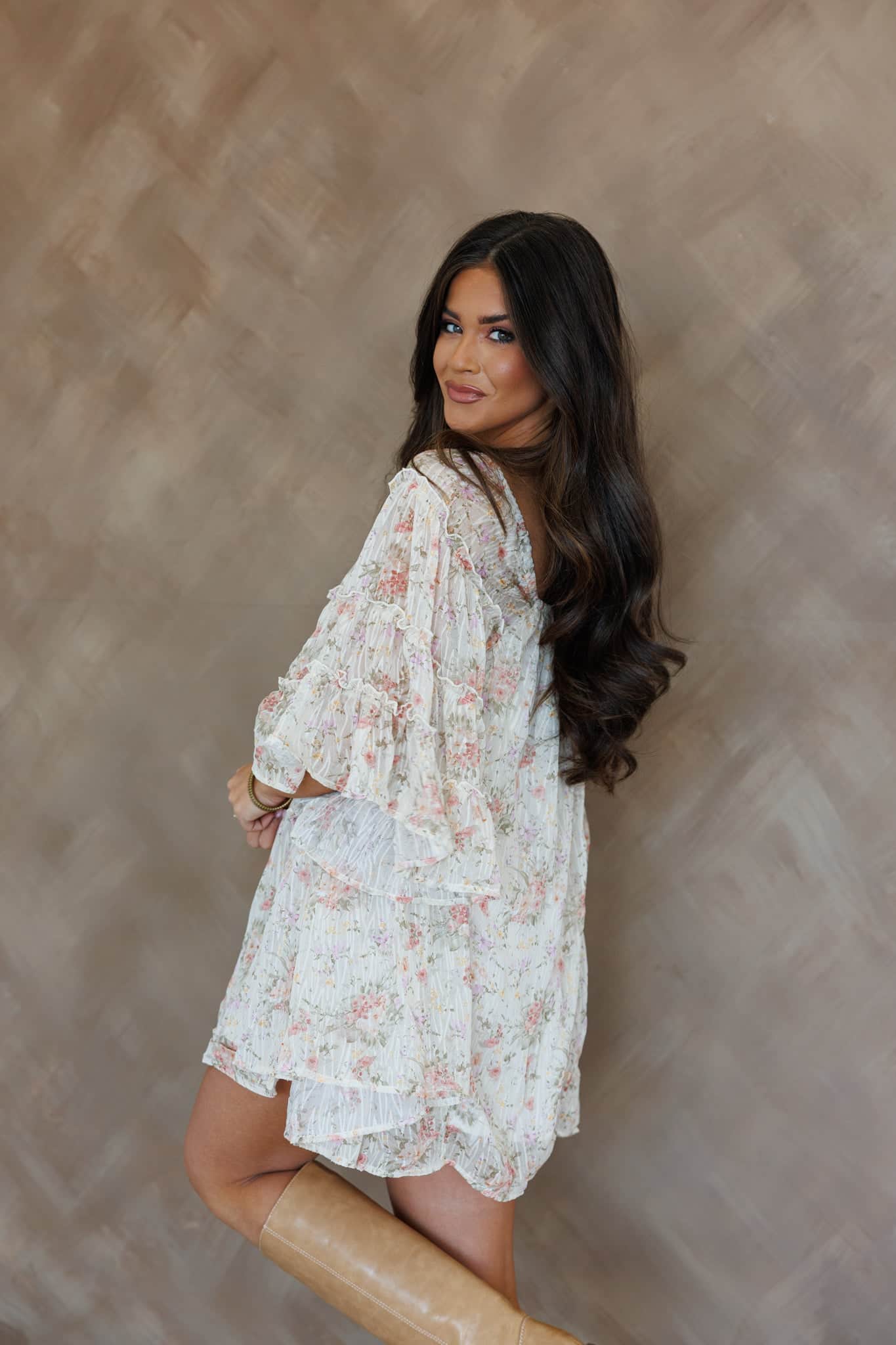 Petal Script Mini Dress